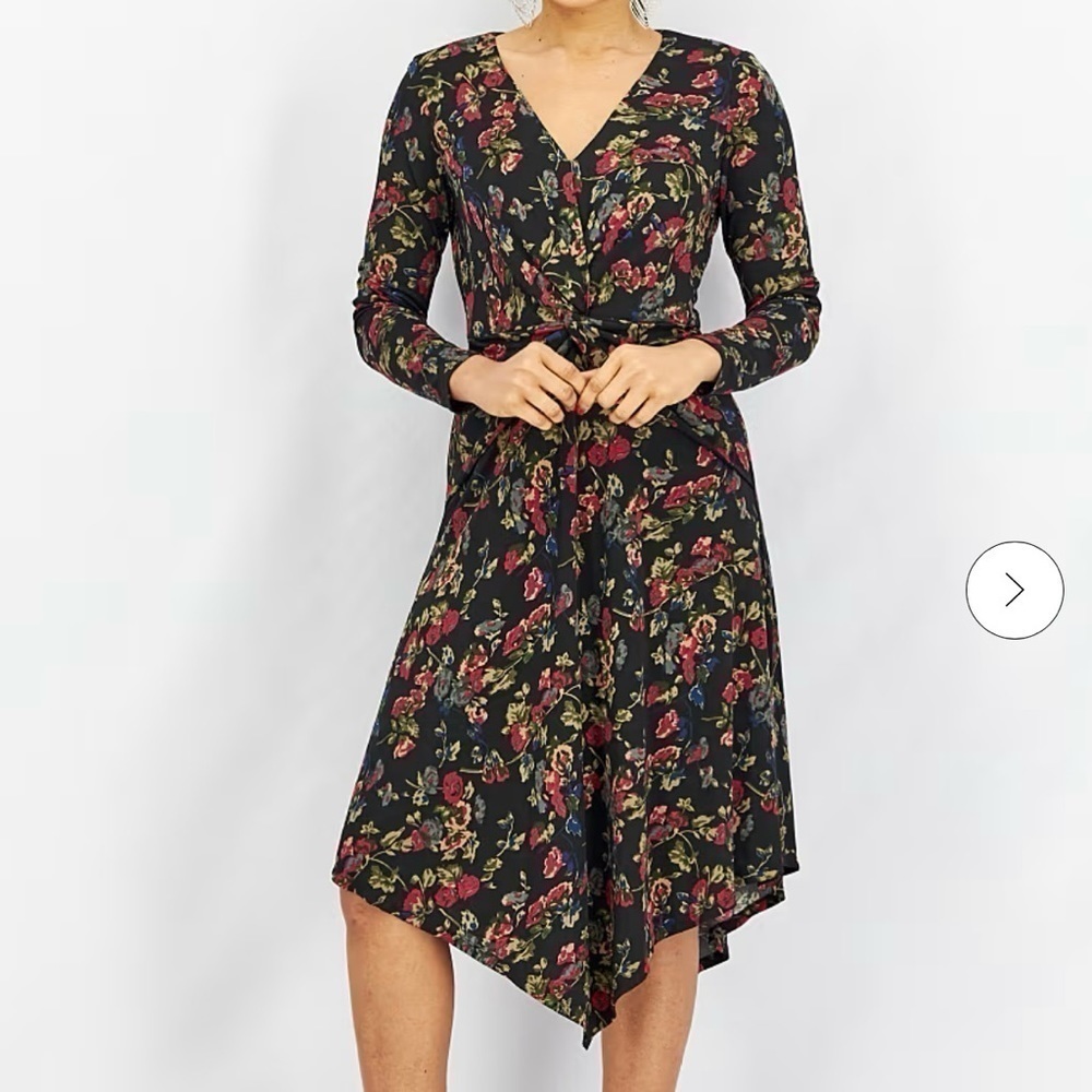 Lauren Ralph Lauren floral V neck midi dress size 4 - Picture 2 of 4